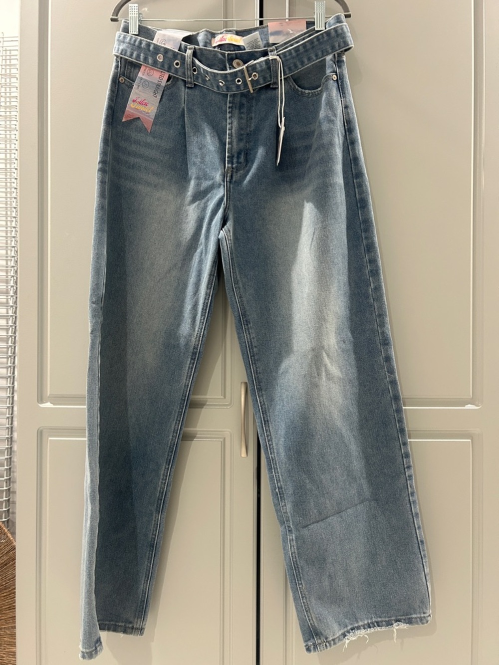 Sunset Lilac Light Blue Denim Jeans with Branded Waist Tag